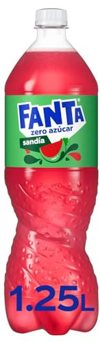 Fanta Sandía Sin Azúcar - Refresco con 4% de Zumo de Sandía- 1,25 L