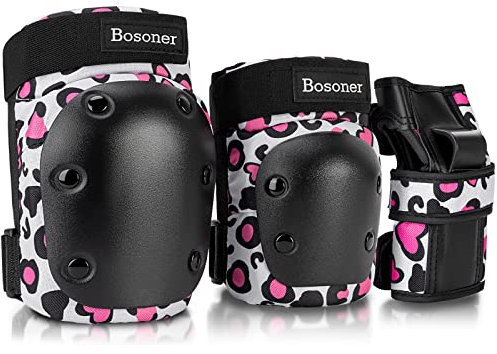 BOSONER Knieschoner Kinder, Kinder Protektoren 6 In 1 Set SchüTzer Set FüR Kinder Und Erwachsene SchüTzer Inline Skates Kinder Skate Protektoren Schoner Inliner Kinder füR Skates, Roller, Radfahren