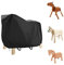Fenghome Abdeckung Holzpferd, Wasserdicht Abdeckplane Holzpferd mit Tunnelzug Und Schnalle Universal Oxford-Stoff Holzpferd Schutzhülle-140x100x130cm (Schwarz)