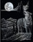 Royal & Langnickel - Kratzbild Wolf & Mond, Silber, Kratzbilder für Kinder und Erwachsene, mit Kratzstift und Vorlage