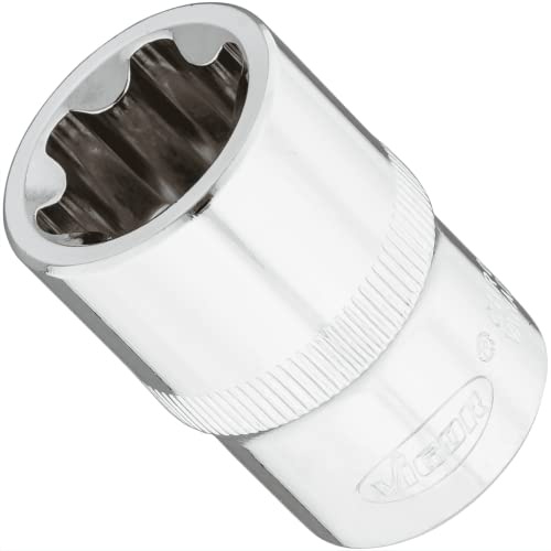 VIGOR T+ Steckschlüsseleinsatz, V7920-EP22, 1/2″, EP Profil, SW E22+ | 1/2 Zoll (12,5 mm) Vierkant hohl, Antrieb 1/2 Zoll (12,5 mm) Vierkant hohl, Abtrieb E+ Profil, 86 g, Antrieb EP Profil, 1/2″