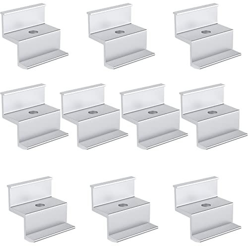 10 Stück Solarmodul Photovoltaik Halterung | Solar Panel Z Halterungen,Aluminium Endklemme PV Solarpanelen für Modulhöhe 35/30 mm,Befestigung Solarmodul Klemme (30mm*50mm)