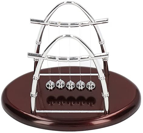 Newton's Cradle, T-Shape Cradle Balance Balls Science Physics Gadget Desk Toys Accessories Gifts for Home Office Decor(小号18*11 * 14.5cm)