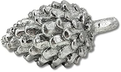 Polyresin Tannenzapfen Silber 7 x 13cm Dekozapfen Tisch-Deko Figur