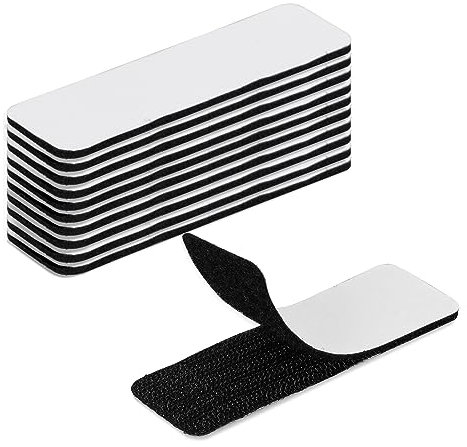 Moorle Klettband Selbstklebend Extra Stark, 30 Stück Doppelseitiges Klettverschluss, Doppelseitige Klebende Velcro Tape, Schwarz Rechteck 3 x 10cm