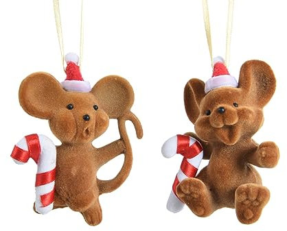 Kaemingk Décoration de Noël en plastique 9 cm 1 pièce assorties souris boules de Noël incassables