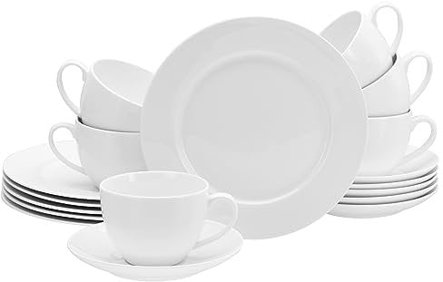 CreaTable, 16620, Serie Fleur Royal, 18-teiliges Geschirrset, Kaffeeservice aus Porzellan, spülmaschinen- und mikrowellengeeignet, Qualitätsproduktion