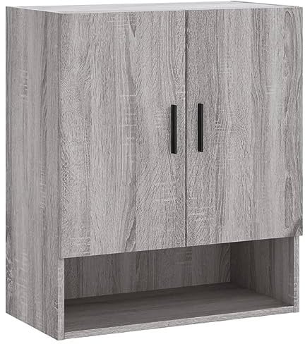vidaXL Wandschrank, Hängeschrank mit viel Stauraum, Wandmontage Badschrank Medizinschrank, Aufbewahrungsschrank für Wohnzimmer, Grau Sonoma Holzwerkstoff