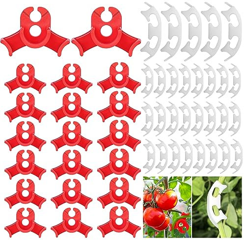 GZqiancang 120 STK Pflanzenbieger, 90 Grad Plant Training Biege, Low Stress Training für Biegen von Pflanzenstämmen und Ändern der Wuchsrichtung (20 Rot/100 Weiß)