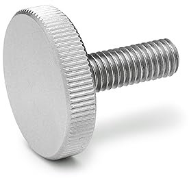 Ganter Normelemente | Flache Rändelschrauben | Rändelschrauben (niedrige Form) | DIN 653-M8-16-NI | 1 Stück | Edelstahl | Gewinde: M8x16