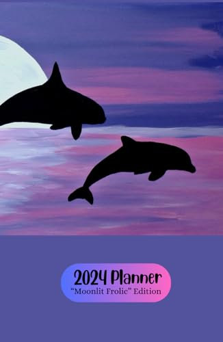 2024 Planner - Monthly Weekly Daily Yearly Calendar Schedule - Dolphins Artwork by Lucid Libra - Journal