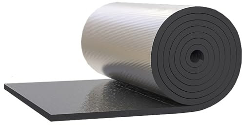 Selbstklebend Isolierung Isolierfolie Dämmung Aluminium Feuerfest Schaum Isolierend Schalldämmungsmatten Reflexionsfolie Wärmereflektierende Folie Heizung 5mm Dicke für Decke, Wand, Fassade ( Size : 1