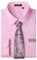 HISDERN Camicia Rosa Uomo Elegante Manica Lunga Camicia con Cravatte Regolare Fit Matrimonio Nozze Classico S