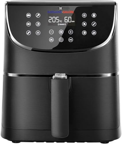5.5 Litre Air Fryer Oven - Oil Free, Healthy Eating Cooker | 12 Preset Options, Touch Screen, Energy & Time Saver | Non Stick Tray, Large Capacity, Detachable Basket | Rapid Air Circulation System