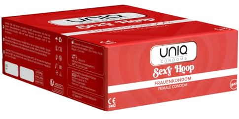 UNIQ Sexy Hoop Women Condom Briefs Latex Free Women Condoms with Ring Discreet No Interruption Foreplay One Size Condom for Women 1 x 100 Pieces