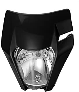 Motorrad Hauptscheinwerfer,Motorrad Scheinwerfer Motorrad Universal Scheinwerfer Kopf Licht Scheinwerfer Passend Für 2017 18 Headligt EC XCF SX F SMR Enduro Dirt Bike Supermoto E-Moto(Color:Black)