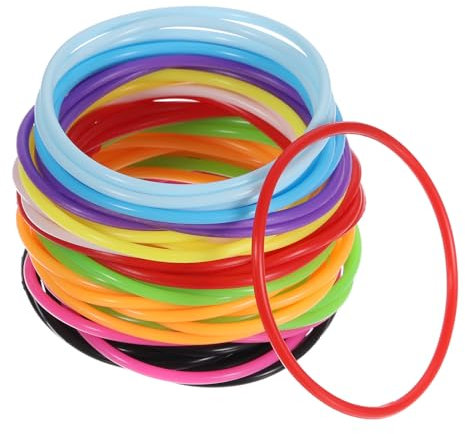 PATIKIL Silikon Jelly Armbänder, 100er Pack Regenbogen Leuchtende Gummibänder 80er Neon Dehnbare Armbänder für Partygeschenke Erwachsene Teenager Sportteams Spiele, 10 Farben