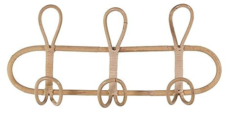 Gralara Porte-Manteau Mural Crochets à Vêtements Mur Décoration Créative Ornement Tissé à La Main Cintre en Rotin Suspendu pour Porte de Chambre à Coucher Ent, 3 Crochets