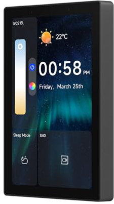 Smilewolf NSPanel Pro Zigbee 3.0 Hubs Matter Gateway 120Tpye Smart Home 120Tpye Panel Termostato Inteligente Consumo de Energía Módulo Interruptor DIY Compatible con dispositivos eWeLink (negro)