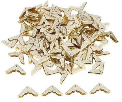 CvbGNJm Corner Protectors,Book Corner Protectors,Scrapbook Photo Corners，Card File Menu Metal Book Laptop Corner Protector Tone Scrapbooking Albums Corner Protectors Scrapbooks Photo Albums-(Gold)