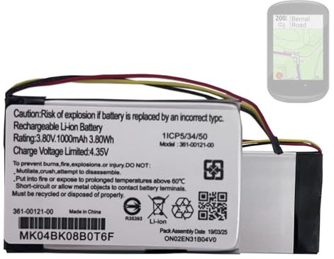 HIGHAKKU Ersatzakku Batterie 361-00121-00 kompatibel mit Gar-min Edge 830, 530 GPS Tracker, Navigationsgeräte