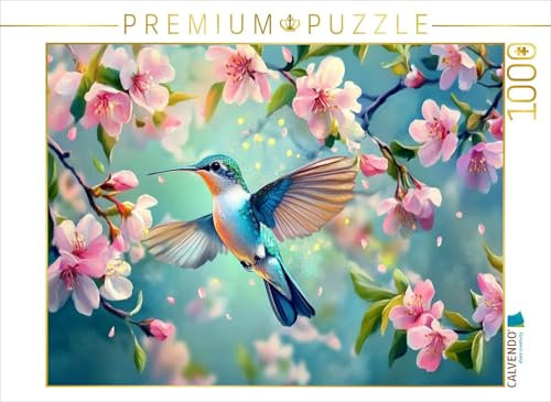 CALVENDO Puzzle Farben der Freiheit - Kolibri im Frühling | 1000 Teile Lege-Größe 64 x 48 cm Foto-Puzzle für glückliche Stunden
