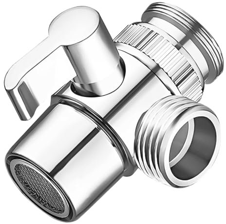 3 Vie Deviatore Doccia Rubinetto M22 a M24, G1/2 Rubinetto Splitter per Doccia Lega di Ottone, Deviatore Rubinetto Pezzi di Ricambio, Raccordi Selettore Doccia Adatto per Cucina e Bagno