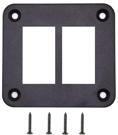 Greluma 1 Pezzo Supporto per pannello interruttore a bilanciere 2 vie,supporto per interruttore a levetta,pannello in alluminio anodizzato nero impermeabile,con viti per auto,barca,camper,SUV,ATV,UTV