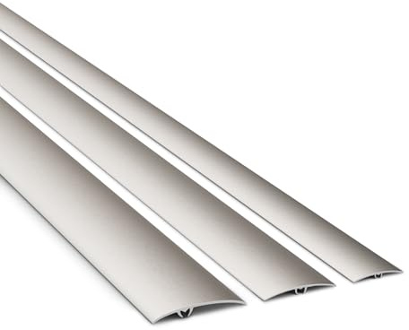 DQ-PP Aluminium Übergangsprofil – Inox – 30mm – 180cm – Eingedrückt | Türleiste – Für Bodenbelag, Laminat, Vinyl – Windschutz – 1,8m Übergangsleiste