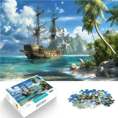 Schweres Puzzle für Erwachsene, 2000 Teile Piratenschiff in der Karibik Aus Karton ab 14 Jahren Lernspiel Verbesserung der Liebe zwischen Paaren。Größe：70x100cm/27.5x39.3Zoll