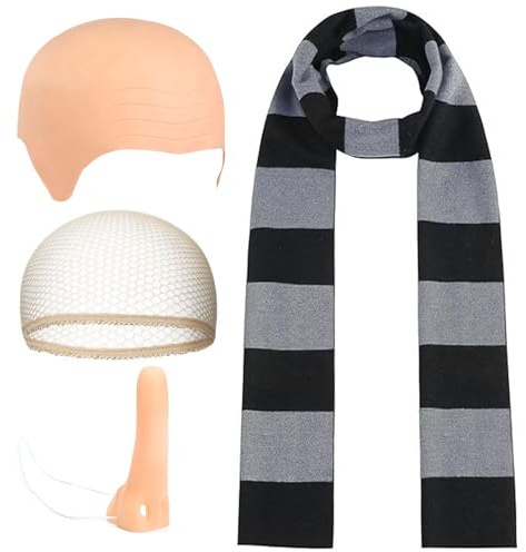 GWAWG Bald Hat, Bald Hat Costume Accessory Set, Bald Cap Adult Accessories, Cosplay Accessories for Adults