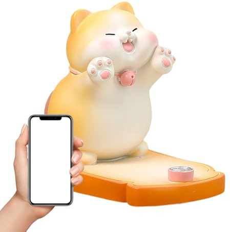 Desk Phone Holder - Cat Figurines Tablet Accessories Cool Gadgets | Smartphone Holder, Cat Figurine Home Decor For Home Living Room Bedroom Study Video Calls Meetings Work Media Viewing Reading