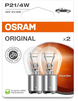 INION 2x OSR. ORIGINAL Auto Lampen P21/4W BAZ15d 12V 21/4W 7225-2BL 7225 Halogen Birnen Doppelblister (2 Lampen)