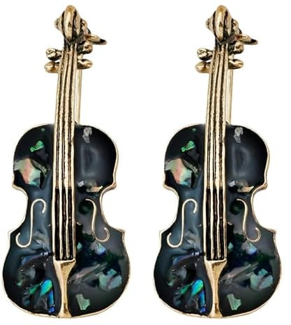 TOPPERFUN Broschen für Kleidung, 2 Cello-Anstecker für Damen, Schwarz | Legierung, 4,7 x 2 x 1 cm, Reversnadel im Musikinstrument-Design, für Party, Hochzeit, Abschlussball und Alltag