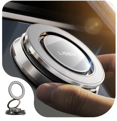 LISEN Magsafe - Soporte magnético para teléfono con ventosa para coche, color negro profundo