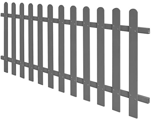 WPC Lattenzaun 200x80 cm Grau - Robuste Gartenzaun Elemente als Sichtschutz oder Beetumrandung für Garten und Terrasse