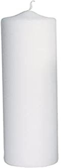 Rayher 3119200 Stumpenkerze, weiß, rund, Länge 25 cm, 6 cm ø,100% Paraffin, RAL-Gütezeichen, Rundkerze, Taufkerze, Kommunionkerze, Kerzenrohling zum Verzieren und Basteln