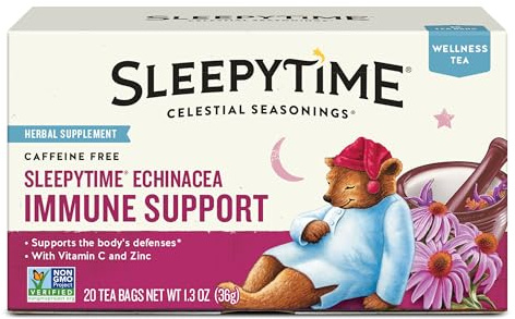 Celestial Seasonings Sleepytime Wellness Echinacea Immune Boost, Caffeine Free, 20 Tea Bags Box