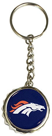 Pro Specialties Group NFL Denver Broncos Bottle Cap Keychain, Navy, One Size