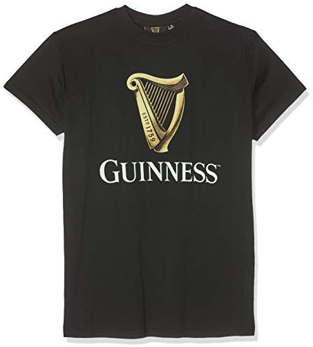 Guinness Herren T-Shirt Blk Harp R/N Gr. M, Schwarz (Black Black)
