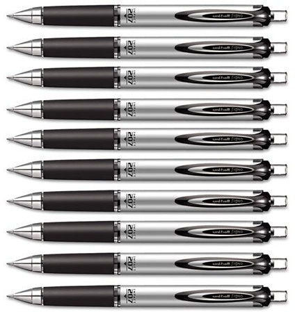 Uni-ball Impact RT Gelschreiber, einziehbar, Bold Point (65870), 10 schwarze Tintenstifte