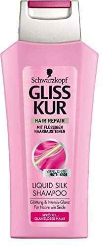3 x Gliss-Kur ShampooLIquid Silk Gloss für sprödes, glanzloses Haar - 250 ml