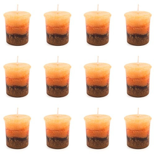 pajoma® Duft-Votivkerze 12 Stück à 55 g, Zimt-Orange | Marmorvotivkerze, Brenndauer ca. 17 Stunden - Höhe 5 cm ø 4 cm | Premium Qualität