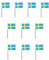 Sonia Originelli 10er Set Tischfahnen Handflaggen Mini Fähnchen Fussball Fan Anfeuern Farbe Schweden