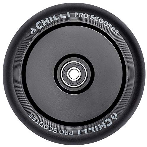 Chilli Pro Scooter Fat Wheels, Ersatzrollen, 120mm Durchmesser, 27 mm breit (Fat), nur in Kombination mit Fat Fork fahrbar (schwarz)