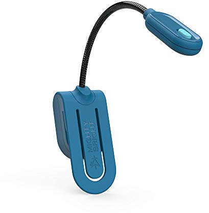 The Original Mighty Bright MiniFlex2 Buchleuchte, ultraleichtes Leselicht, tragbares Reiselicht, 24 Stunden Akkulaufzeit, perfekt für Kinder, Bücherwürmer, Lesen im Bett, Blau