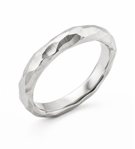 CARISSIMA Damen-Ring 9 Karat Gold Diamantschliff facettiert (Weißgold, O)