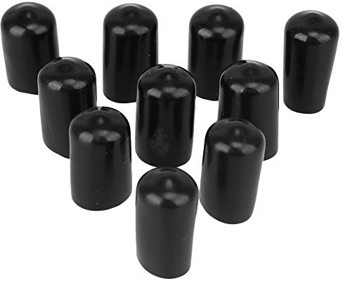 RDEXP Gummikappen, Gewindeschutz, PVC-Schlauchende, schwarz, Innendurchmesser 12 mm, 10 Stück