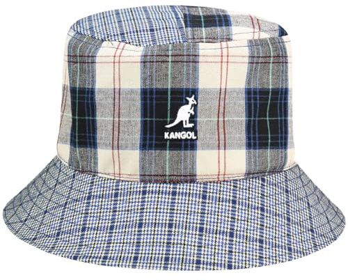 Kangol Plaid Mashup Bucket Fischerhut Stoffhut Baumwollhut Anglerhut Karohut Damen/Herren - Sommer Frühling-Sommer - S (54-55 cm) hellblau