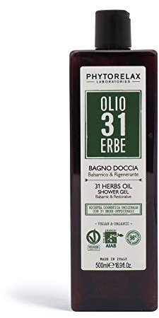 PhytorelaxLaboratories, Olio 31 Erbe Vegan & Organic - Bagno Doccia - Balsamico E Rigenerante - 500 ml